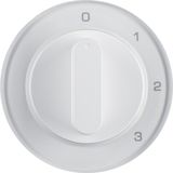 Centre plate rot. knob for 3-step switch, neut. pos., R.1/R.3, p. white glossy