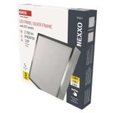 LED surface luminaire NEXXO, square, silver, 28.5W, with change CCT