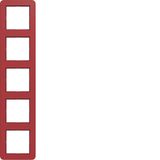 Cover frame 5-way, C.1, glossy red