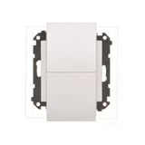 Double socket outlet with pin earthing IP44 with sealing (module), same color flap and cover, module, 16A, quick connection, light gray matt