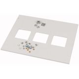 XMN242404CV Front cover, +mounting kit, for NZM2, vertical, 4p, HxW=600x425mm, grey