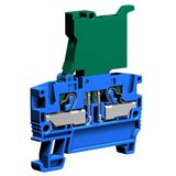 Insert terminal block with fuse holder, 1-level, 4 mm², blue