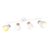 Valentin spot 4-pc E14 matt white/gold/wood
