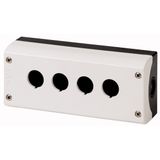 M22-I4-PG Surface mounting enclosure, RAL 7035, Number of locations: 4