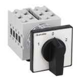 Rotary cam switch GX series, changeover switch 4 poles 16A, for front mounting with black handle, front plate 48X48mm