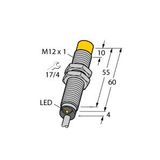 Inductive Sensor With Extended Switching Distance   NI10U-M12E-VP6X