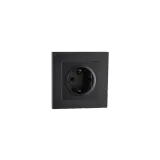 OUTLET FLUSH MOUNTED SINGLE W/EARTH BLACK 6-PACK