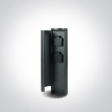 ANTHRACITE BOLLARD 40cm IP44 230V 2x SCHUKO sockets Max 1000W each