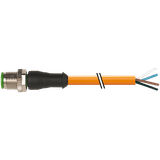 M12 male 0° A-cod. with cable PUR 4x0.34 or 15m