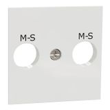 Unica - M-S multi-service double socket - White - mecha only