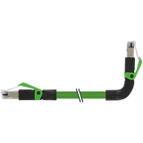 RJ45 male 0° / RJ45 male 90° up shielded PUR 1x4xAWG22 gn 0.5m