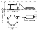 Downlights Inveria Reflector Black around ET 41W 3200lm rota.asym. medium wide (RM) IP65 IK07 2 SDCM