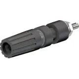 Pole terminal, 4 mm, black, 30 VAC/60 VDC, 35 A, M4 threaded bolt, nickel-plated, 23.0330-21