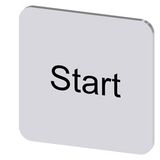Labeling plate 22x22 mm, silver-colored label, labeling: Start