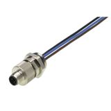Locating plug-in connector, M12, pin, straight, Number of poles: 4