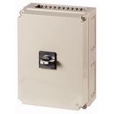 T6-160-6/I45/SVB-SW/HI11 Main switch, T6, 160 A, surface mounting, 6 contact unit(s), 6 pole, 1 N/O, 1 N/C, STOP function, With black rotary handle and locking ring, Lockable