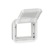 PLEXO MOSAIC ADAPTOR WITH TRANSPARENT FLAP - WHITE - MECHANISM