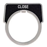 Legend, Harmony 9001K, Harmony 9001SK, 30mm, aluminium, black with silver letters, 40x43mm, marking CLOSE
