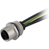 M12 Power female recept. S-cod. front PE-X-wires 4x2.5 UL 0,2m