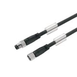 Sensor/actuator line, Connecting line, M8 / M8, Number of poles : 3, 2 m, pin, straight - socket, straight, Shielded: No, LED: No, Sheath material: PUR, Halogen: No