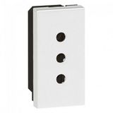 Socket Outlet Arteor Italian 10A 2P+E 1 Module White