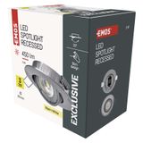 LED Spotlight SIMMI silver, round, 5W warm white