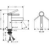 Finoris 100 sink mixer, with push-open, chrome