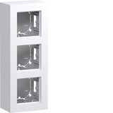 Housing incl. cover frame, 3-way, tall, surface-mount, A.8, matte light white