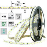 LED strip SMD5050 NW, 120LED/m, 28,8W/m, 2652lm/m, IP20, DC 24V, 12mm, 50m