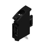 Printed circuit board terminals, Connection element, left, block assembly, closed side, THR solder connection, 0.00 mm, Number of poles: 1, Solder pin length (l): 1.5 mm, tinned, black, Tape