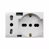SCHUKO SOCKET +ITA+USB A/C DOMUS 3M