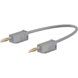 Measuring lead with (2 mm plug, spring-loaded, straight) to (2 mm plug, spring-loaded, straight), 450 mm, gray, PVC, 0.5 mm², CAT O, 28.0039-04528