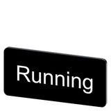 Labeling plate 12.5 x 27 mm, label black, labeling: Running