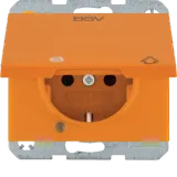 BER 41517124 SCHUKO socket, imprint BSV, hinged cover, illuminated, K.x orange
