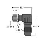 Field-Wireable Connector Female Connector M12 × 1, Angled   HA8241-0