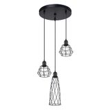 HANGING LAMP SUBA 3P BLACK E27 3X15W IP20