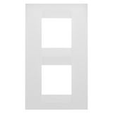 GEO INTERNATIONAL PLATE - IN PAINTED TECHNOPOLYMER - 2+2 MODULES VERTICAL - SATIN WHITE - CHORUSMART