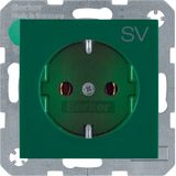 SCHUKO soc. out. "SV" imprint, S.1/B.3/B.7, green glossy