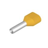 Wire-end ferrule, Twin wire-end ferrule, 12 mm, 8 mm, yellow