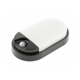 LED luminaire TULON with motion sensor, 15 W, 1350 lm, 4000K, AC220-240V, IP54, oval, black