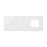 Touch panel 3 modules, Modul 1: 2 vertical touch fields, Module 2: 1 touch field, Module 3: space for Simon 54 module, Fixing: horizontal, White pearl