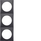 Integro Flow Frame, 3-Gang Anthracite Matt