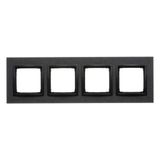 Quadruple frame, metal, inox dark