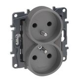 2X2P+E FRENCH SOCKET SCREW TERMINALS MEDIUM GREY