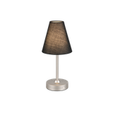 Kenny LED table lamp brushed steel/black rechargeable