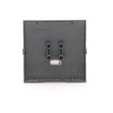 IP44 single socket outlet with shutters - transparent flap, Silver matt, metalic, 16A