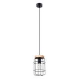 HANGING LAMP GOTTO 1 BLACK/WOOD E27 1X15W IP20