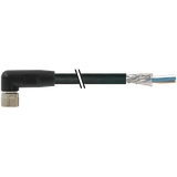 M8 female 90° A-cod. with cable shielded PUR 3x0.34 bk2m