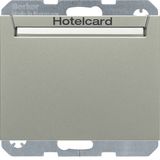 Relay switch centre plate for hotel card, K.5, stainless steel lacq.