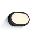 BLACK WALL LIGHT 10W WW IP54 230V